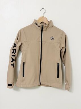 Ariat Softshell Jacket Full Zip Equestrian Western Outdoor Chore Coat Taupe